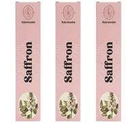 Encens Anemone - 100% Naturel & Artisanal | Parfum Frais et Purifiant (3 boîtes, Safran)
