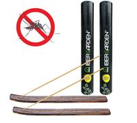 Encens anti-moustiques à la citronnelle, 80 pièces, avec 2 porte-encens en bois