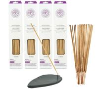 Encens Aromathérapie Lavande 100 bâtonnets incl. porte-encens en stéatite