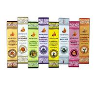 Encens Ayurvédique Masala Lot de 8 - Palo Santo, Sauge Blanche, Nag Champa, Bois de Santal, Rose, Lavande, Méditation, Kasturi