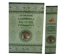Encens Ayurvédique NAG CHAMPA Masala 12 Boîtes de 15 Bâtonnets
