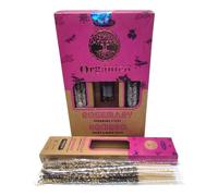 Encens Bio ULLAS - Bâtonnets d'encens Faits à la Main - 100% Naturel - 25g x 12 = 300g (Romarin)