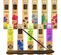 Encens biologique, encens naturel, encens, non toxiques : lot de 5 paquets + brûleur d'encens, relaxation, méditation, aromathérapie.