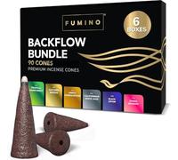 Encens Cone Refoulement Naturels Fumino Faits Maison Lot d’encens Essentiels de 6 boîtes de 90 Cônes Backflow Masala Agarbatti Joss pour la Relaxation et la Méditation, Décoration Intérieure