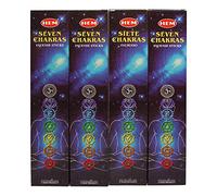 Encens Hem 7 Chakra - 4 paquets, 35 bâtons par paquet, 7 parfums uniques