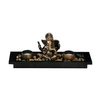 Encens Holder - Sculpture de Ganesh décorative avec Plateau à Bougies | Figurine de Dieu Hindou pour l'aromathérapie, Statue de méditation paisible, Idole en résine pour de la ma