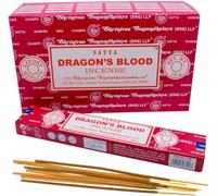 Encens SATYA - Bâtonnets d'Encens Naturels - Lot de Boîtes de 15g (Sang de Dragon, 12 Boîtes)