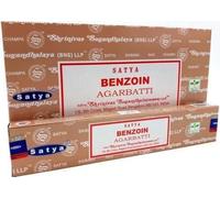 Encens SATYA - Bois de Santal - Bâtonnets d'Encens benjoin - 12 Boîtes d'encens de 15g