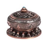 Encensoir Brûle Encens Lotus Bouddha Brûler Fumée d'Encens Titulaire de Bol Vintage en Alliage Bronze Décoration de Maison Bureau pour Encenser Bâton Cône Bobine Encens Cadeau de Noël/Anniversaire