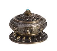 Encensoir Brûle Encens Lotus Bouddha Brûler Fumée d'Encens Titulaire de Bol Vintage en Alliage Bronze Décoration de Maison Bureau pour Encenser Bton Cône Bobine Encens Cadeau de Noël/Anniversaire