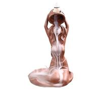 Encensoir de Dame de Bain - Statue Artistique Marron, Support diffuseur d'arômes, Fonction de fumée Tranquille, Figurine décorative | Sculpture d'encens Artistique Marron avec détails, pour Chambre à