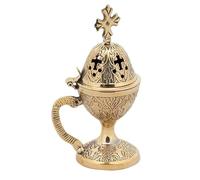 Encensoir en Bronze culte chrétien orthodoxe Grecque pour la liturgie, brûleur à encens (78B)