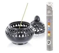 Encensoir en pierre noire Venise + encens ayurvédique