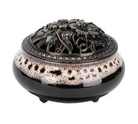 Encensoir Vintage Brûleur d'encens Cône en Céramique Titulaire de Bol Bouddha Support Poêle Brûle Encens Fumée à Arôme pour Cadeau de Noël/Anniversaire Décoration de Maison Bureau Salon Bibliothèque