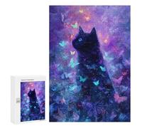 Enchanted Butterfly Cat Art Print Puzzle 1000 Pièces Educa Jouet en Bois Cadeau Unique Décoration Intérieure Jeu Éducatif Challenge Toy Adultes Et Enfants À Partir De 14 Ans 300 PCS