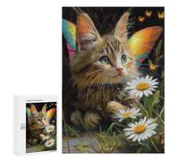 Enchanted Butterfly Cat Garden Puzzle 1000 Pièces Educa Jouet en Bois Cadeau Unique Décoration Intérieure Jeu Éducatif Challenge Toy Adultes Et Enfants À Partir De 14 Ans 300 PCS