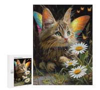 Enchanted Butterfly Cat Garden Puzzle 1000 Pièces Educa Jouet en Bois Cadeau Unique Décoration Intérieure Jeu Éducatif Challenge Toy Adultes Et Enfants À Partir De 14 Ans 500 PCS