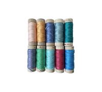 Enchanted by Susan Ache Lot de 10 petites bobines - 100 % coton égyptien - Idéal pour broderie, matelassage, surpiqûre, couture décorative - Fabriqué en Italie