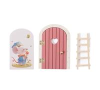 Enchanted Fairy Door for Classroom - Natural Wood Tiny, Imagination Station Wall Decor, DIY School Accessory, Flush Mount Miniature Gate, Durable Playroom Art Feature | for Kids