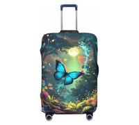 Enchanted Forest Butterfly A Housses de bagages de voyage élastiques pour valises de protection pour bagages de 45 à 32 cm, Noir, CH