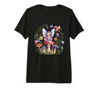 Enchanted Forest Fairy Fantasy Mystical Butterfly Champignon T-Shirt Haut de Gamme