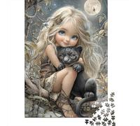 Enchanted Forest Night Fantasy Plaque Murale en Métal 52x38cm/1000pcs pour Le Pub Ou Le Café, pour Le Bureau, Le Studio Et L’Atelier Créatif