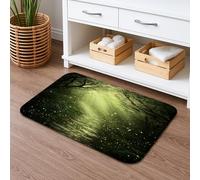 Enchanted Forest Tapis de bain à séchage rapide, lumineux, absorbant, antidérapant, lavable en mousse à mémoire de forme, pour salle de bains, toilettes, toilettes, décoration (50,8 x 81,3 cm, vert