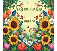 ENCHANTED GARDEN: A Coloring Book of Blossoms, Birds, and Butterflies for ADULTS & KIDS
