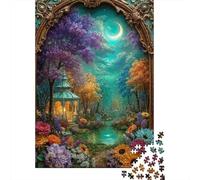 Enchanted Garden Casse-têtes Crescent Moon 1000 Pièces en Papier Recyclé pour Adultes - Jeu Éducatif De Famille, Cadeau D’Anniversaire 52x38cm/1000pcs