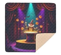 Enchanted Halloween Magician Show Grand tapis de jeu antidérapant pour l'intérieur et l'extérieur Tapis d'activités imperméable pour bébés, nourrissons et tout-petits, 127 x 127 cm
