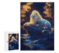 Enchanted Lion Night Scene Puzzle 1000 Pièces Educa Jouet en Bois Cadeau Unique Décoration Intérieure Jeu Éducatif Challenge Toy Adultes Et Enfants À Partir De 14 Ans 300 PCS