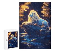 Enchanted Lion Night Scene Puzzle 1000 Pièces Educa Jouet en Bois Cadeau Unique Décoration Intérieure Jeu Éducatif Challenge Toy Adultes Et Enfants À Partir De 14 Ans 1000 PCS