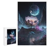 Enchanted Lotus Pond Night Scene - Puzzle Décoratif, 1000 PCS, Décoration du Nouvel an; pour Les Couples, Amis Et Familles