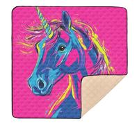 Enchanted Mare Blush Art Print Grand tapis de jeu antidérapant pour l'intérieur et l'extérieur Non toxique pour bébé tout-petit 127 x 127 cm