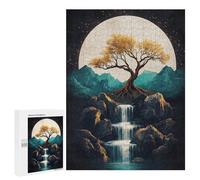 Enchanted Moonlit Waterfall Scene -1 Puzzle 1000 Pièces Educa Jouet en Bois Cadeau Unique Décoration Intérieure Jeu Éducatif Challenge Toy Adultes Et Enfants À Partir De 14 Ans 500 PCS