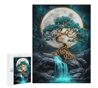 Enchanted Moonlit Waterfall Scene Puzzle 1000 Pièces Educa Jouet en Bois Cadeau Unique Décoration Intérieure Jeu Éducatif Challenge Toy Adultes Et Enfants À Partir De 14 Ans 500 PCS