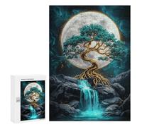 Enchanted Moonlit Waterfall Scene Puzzle 1000 Pièces Educa Jouet en Bois Cadeau Unique Décoration Intérieure Jeu Éducatif Challenge Toy Adultes Et Enfants À Partir De 14 Ans 300 PCS
