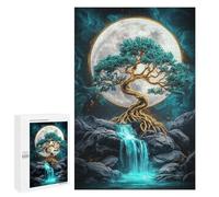 Enchanted Moonlit Waterfall Scene Puzzle 1000 Pièces Educa Jouet en Bois Cadeau Unique Décoration Intérieure Jeu Éducatif Challenge Toy Adultes Et Enfants À Partir De 14 Ans 1000 PCS