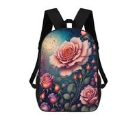 Enchanted Rose Garden Art Print Sacs À Dos Imprimés En 3D Pour Enfants 17inch Sacs À Dos Tendance Et Décontractés Pour La Journée, Sacs De Voyage, Sacs À Dos D'extérieur Pour Garçons Et Filles