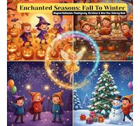 Enchanted Seasons: Fall To Winter: Magical Halloween, Thanksgiving, Christmas & New Year Coloring Book: Holiday Magic for Kids Ages 4-8 - Fun Seasonal Coloring Pages from Halloween to New Year!