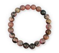 Enchanted Therapist Bracelet Reiki infusé de rhodonite veine noire, bracelet d'énergie, cadeau Reiki, bracelets Reiki, bijoux Reiki, bracelets en pierres précieuses, bracelets en cristal, 17,8 cm