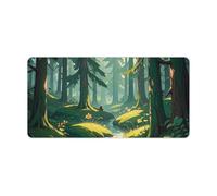 Enchanted Wilderness Fantasy Grand tapis de souris de jeu, antidérapant pour bureau, travail ou maison, 30 x 60 cm