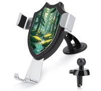 Enchanted Wilderness Fantasy on Dark Green Support de téléphone pour voiture mains libres antidérapant ultra stable Support de téléphone de voiture universel compatible avec la plupart des téléphones