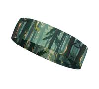 Enchanted Wilderness Fantasy sur bandeau d'entraînement vert foncé pour homme et femme - Bandeau anti-humidité pour tennis, basket-ball, course à pied, gym, sports de plein air