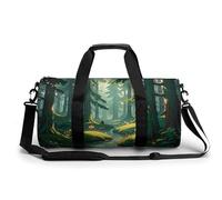 Enchanted Wilderness Fantasy sur sac de sport vert foncé pour homme et femme résistant à l'eau Sac de voyage léger pour voyage, sport, blanc, 45 cm/22,9 cm/22,9 cm, blanc, 17.7in/9in/9in
