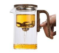 Enchanti Tea Pot, Enchantipot Magic Tea Po, Water Separation Glass Teapot With Wooden Handle, Press Control Magic Tea Pot, Enchantipot Magic Pot, 800 ml