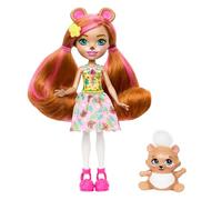 Enchantimals Biloxi Ours et Trail figurine et poupée avec jupe amovible et accessoires, cadeau pour enfants, HTP81