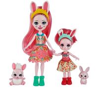 Enchantimals Coffret Sœurs avec Mini-poupées Bree et Bedelia Lapin, 2 Mini-Figurines animales et Accessoires, Jouet pour Enfant, HCF84