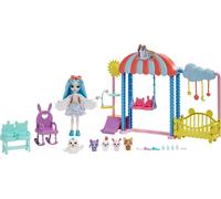 Enchantimals City Tails Set de jardin d'enfants pour animaux, poupée Starley Stork & figurines