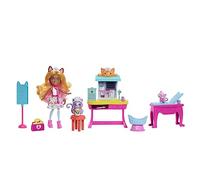 Enchantimals Coffret de Jeu Bêtes Citadine, Cabinet du Docteur Chat avec poupée, Figurine de Chat, Meubles et Accessoires, Jouet Enfant, Dès 3 Ans, HLH22